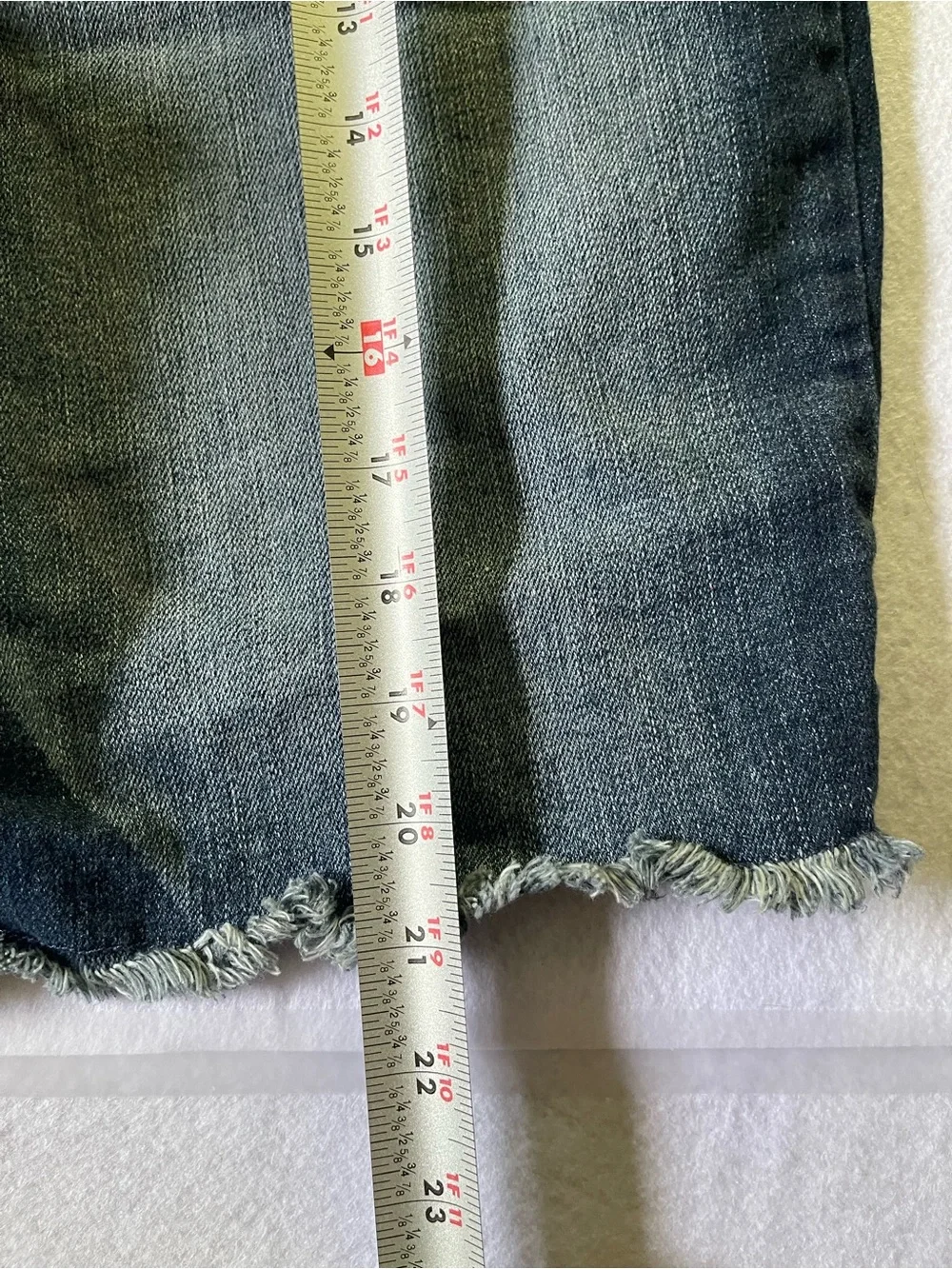Time and Tru Dark Blue High-Rise Denim Bermuda Shorts